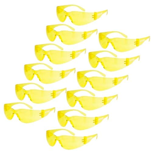JORESTECH Polycarbonate Safety Glasses, Impact Resistant, Pack of 12 (Clear) — Yellow
