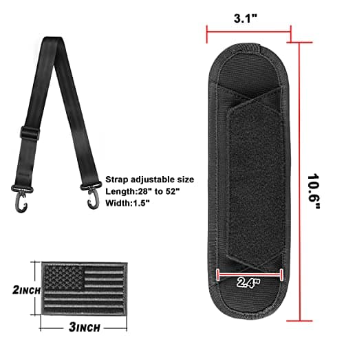 AMYIPO Duffel Bag Shoulder Strap with Laptop Pad & Crossbody Compatibility (Black & Strap)