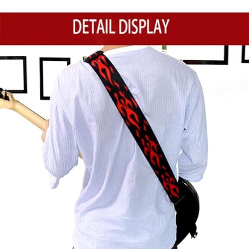 RAUYIVANY Adjustable Nylon & Polyester Guitar Strap (35-58 Inches) Flamingo Style