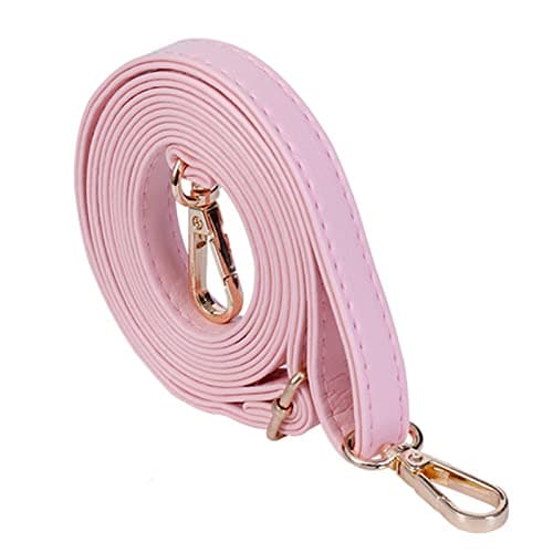 Xiazw Adjustable Soft PU Leather Shoulder Crossbody Purse Bag Strap Replacement — Light Pink - Gold
