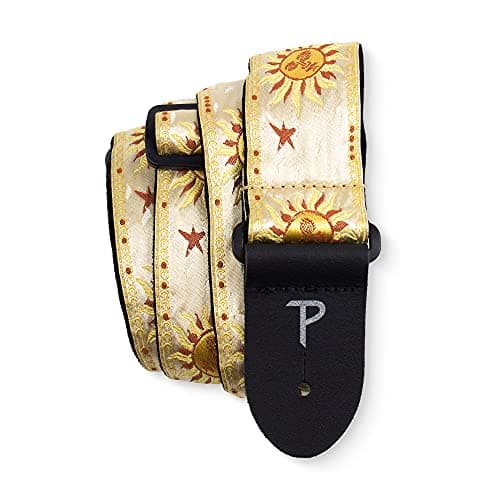 Perri’s Leathers Ltd. Jacquard Adjustable Guitar Strap - Made in Canada — Gold