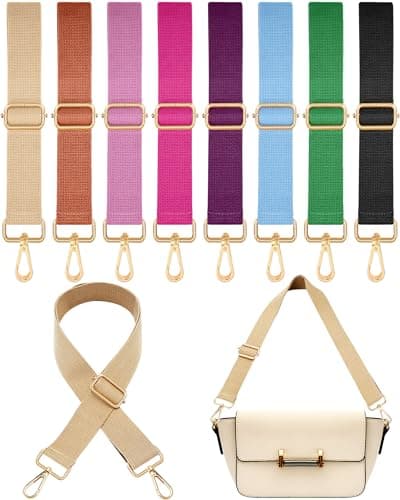 8 Pack Wide Canvas Bag Strap Replacement for Women's Purse