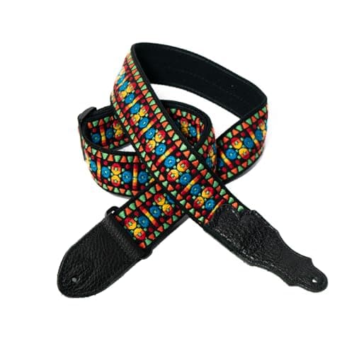 Retro Folk Guitar Strap, 2" Width — Multi-color