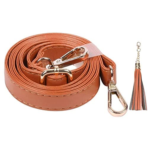 Beaulegan Purse Strap Replacement - Full Grain Microfiber - 59 Inch Adjustable, Dark Brown/Gold — Camel (Gold Clasp)