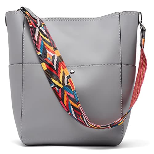 BROMEN Women's Leather Hobo Bag Designer Shoulder Purse — 1-grey