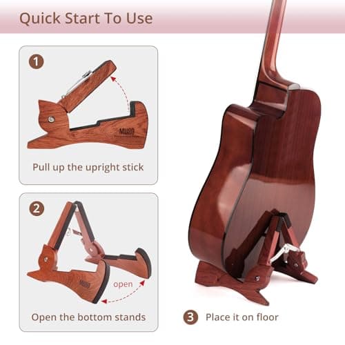 MUSO Zebra Rabbit-Shaped Natural Wood Guitar Stand