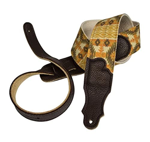 2" Vintage Aztec Guitar Strap — Gold