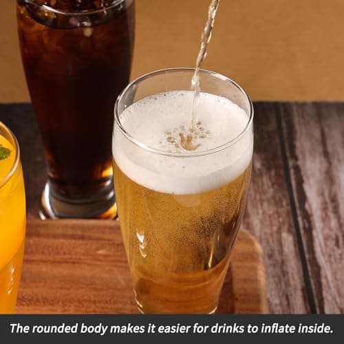 6-Pack 16oz Pilsner Beer Glasses for Men