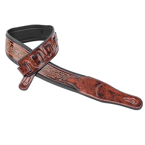 Walker & Williams GB-101 Bourbon Brown Handmade Leather Strap for Guitars