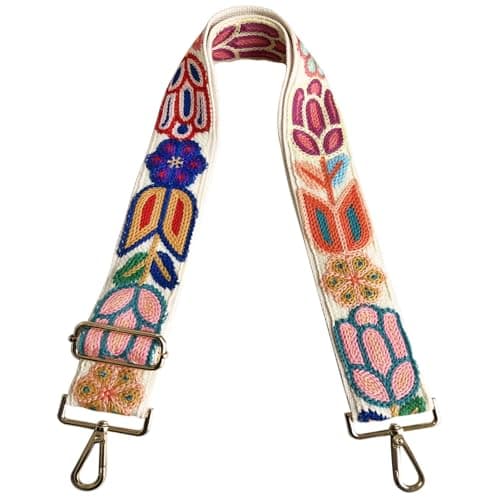 Crochet Flower Purse Straps for Women's Crossbody Handbags — Off-white
