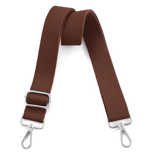 Universal Adjustable Crossbody Shoulder Bag Strap — Silver - Brown