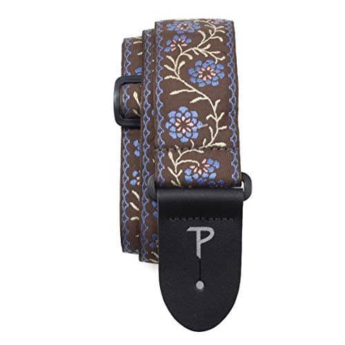 Perri’s Leathers Ltd. Jacquard Adjustable Guitar Strap - Made in Canada — Floral