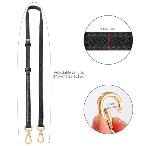 Hamdecro Leather Purse Strap Replacement, Crossbody & Shoulder Straps for Bags, Adjustable