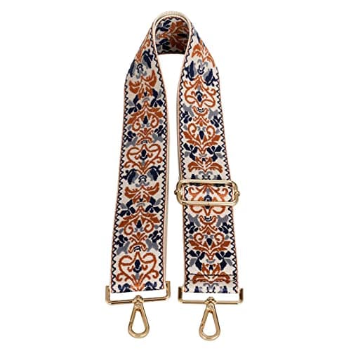 Women's Adjustable Jacquard Woven Purse Strap for Crossbody Bags — Retro Beige Brown