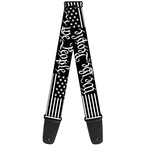 Buckle-Down We the People Flag Guitar Strap, Black & White