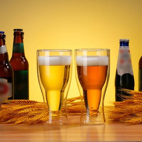 15 oz Beer Glasses Set of 2, Gift for Men