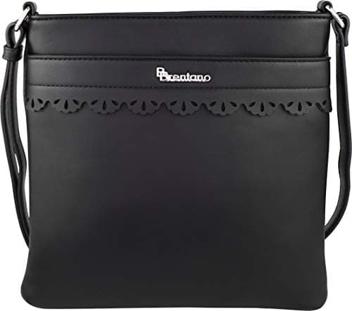 B BRENTANO Vegan Leather Medium Crossbody Purse — Black - S