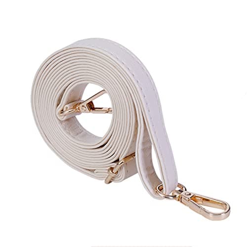 Xiazw Adjustable Soft PU Leather Shoulder Crossbody Purse Bag Strap Replacement — Beige - Gold