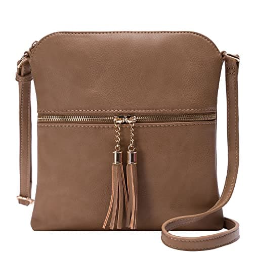 Solene Women's Lightweight Tassel Crossbody Purse, Perfect Daily and Travel Bag — Stone5