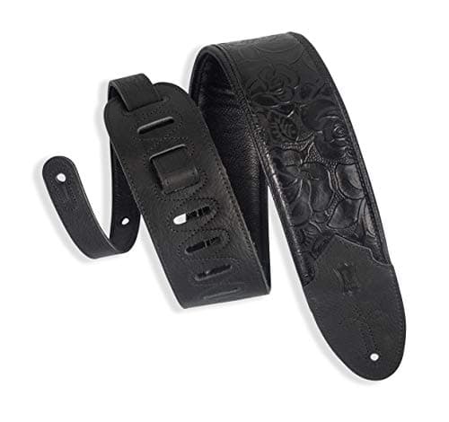 Levy's Leathers Sundance 3 Wide Embossed Guitar Strap - Geramium Whiskey — Black Rose