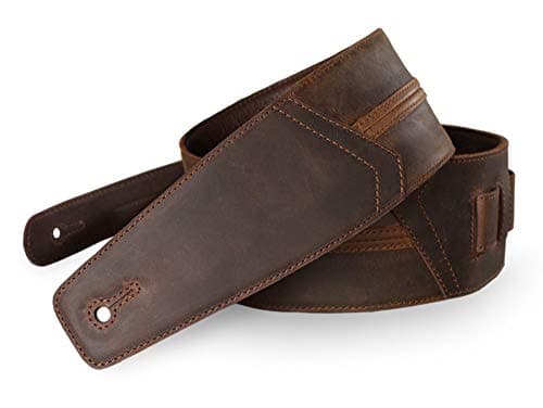 Full Grain Padded Leather Guitar Strap for Electric, Acoustic, and Bass Guitars — Whiskey Brown