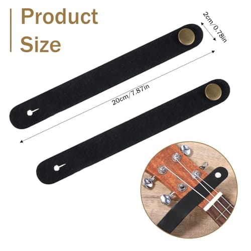 2pcs Leather Guitar Neck Strap with Button Lock for Acoustic & Electric Guitars, Ukulele Accessories
