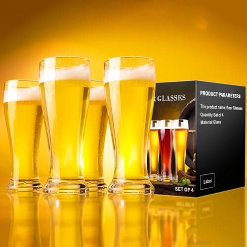 Beer Glasses Set of 4 for Men