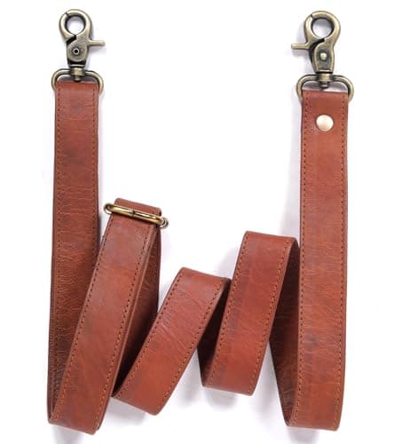 Zinria Brown Leather Purse Straps - 60-inch Adjustable Replacement Shoulder Straps for Handbags