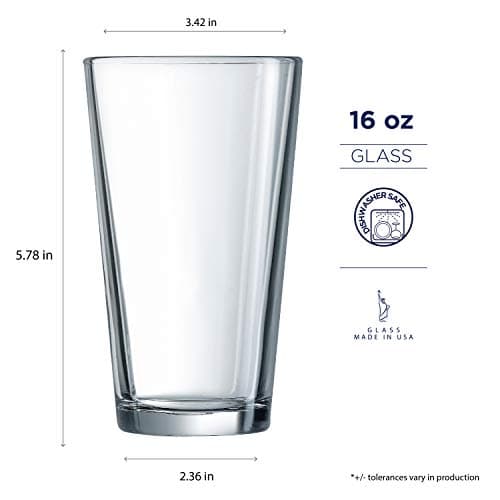 Luminarc 16-Ounce Pub Beer Glass, Set of 9 (Buy 8, Get 1 Free)