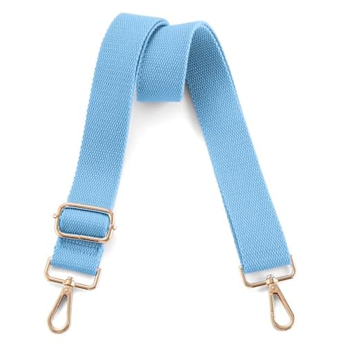 Universal Adjustable Crossbody Shoulder Bag Strap — Gold - Light Blue