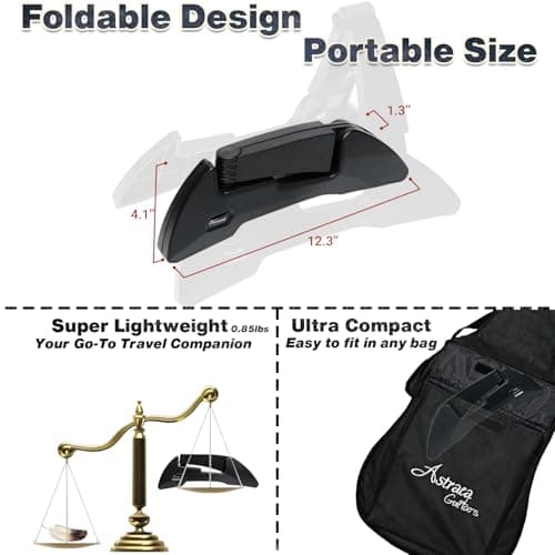 Sturdy Foldable Guitar Stand, Compatible với Guitar, Bass, Ukulele & Banjo