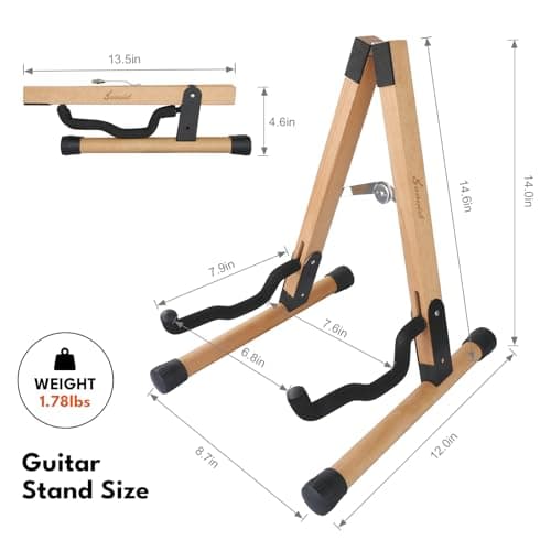 Adjustable Wooden Guitar Stand for Bass, Ukulele, Banjo, Mandolin