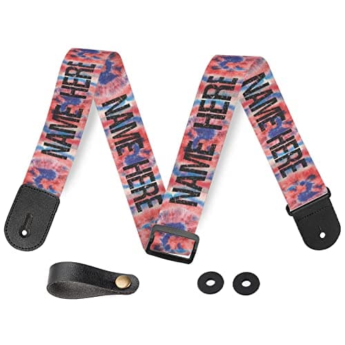 Custom Personalized American Flag Guitar Strap - Bass Electric Acoustic — White-11