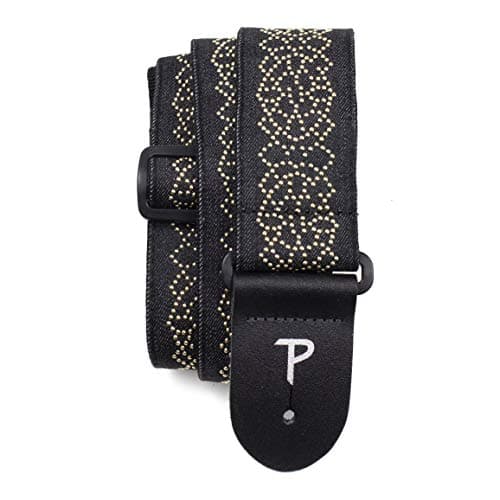 Perri's Leathers Ltd. Adjustable Leather Guitar Straps — Rhinestones