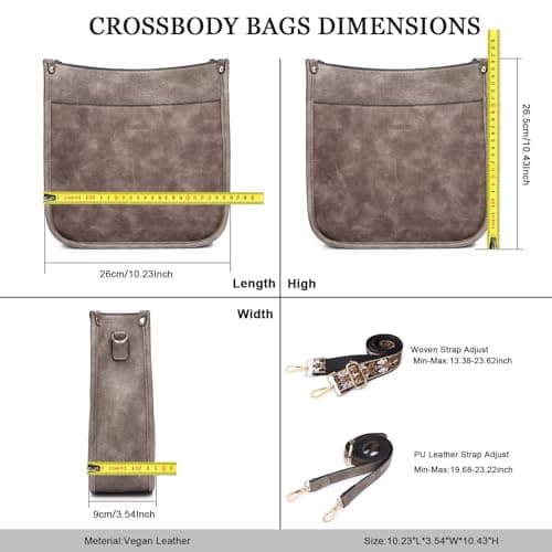 Trendy Vegan Leather Crossbody Bag for Women with Adjustable Shoulder Strap