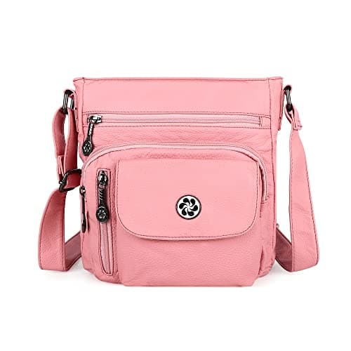 Angel Kiss Vegan Leather Crossbody Bag for Women Adjustible Strap — #12pink