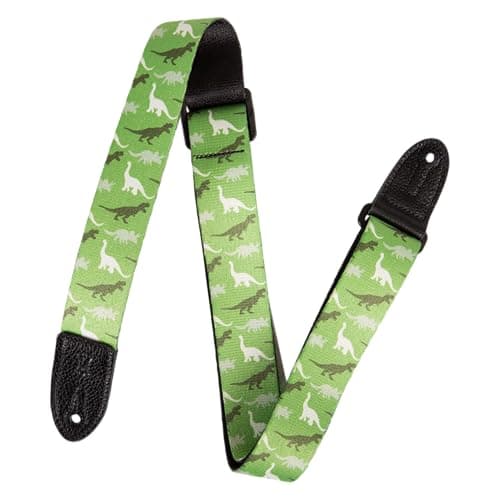 Levy's 1.5" Kids Guitar Strap with Tri-Glide Adjustment - Black — Dinosaur Camo