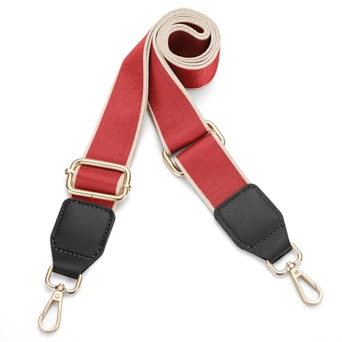 Universal Adjustable Crossbody Purse Strap for Handbags — Gold - Watermelon Red