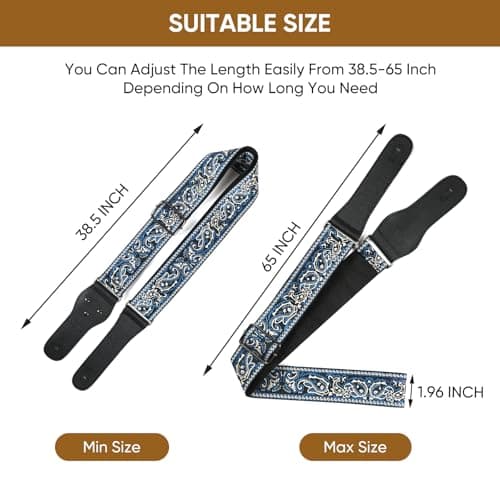 Jacquard Embroidered Cotton Guitar Straps for Acoustic Guitars with Real Leather Ends
| Real Leather Ends Jacquard Embroidered Cotton Guitar Straps for Acoustic Guitars
| Acoustic Guitars Premium Jacquard Embroidered Cotton Guitar Straps with Leathe