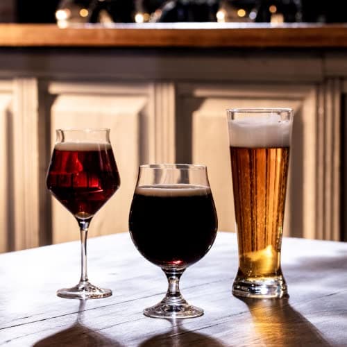Krosno Beer Glass Set: 2x 14.2 oz, 4x 16.9 oz, Craft Pilsner Ale IPA