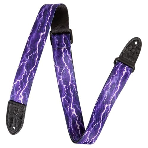 Levy's 1.5" Kids Guitar Strap with Tri-Glide Adjustment - Black — Purple Bolt