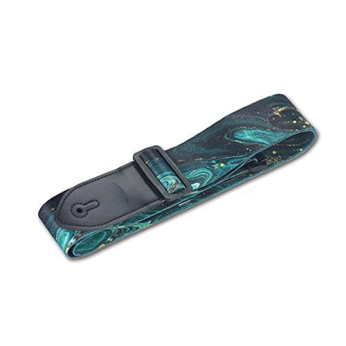 QIELIZI Adjustable Guitar Strap with 2 Locks, 2 Picks, Pick Holder & leather Button