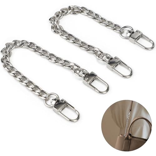 Black & Gold Metal Chain Strap for Purse, 47" Replacement (DIY Bag Accessory) — Silver