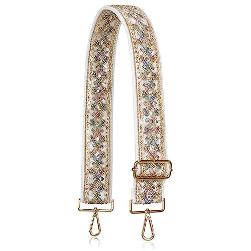 Allzedream Embroidered Lace Sequins Crossbody Handbag Strapreplacement — Diamond Beige