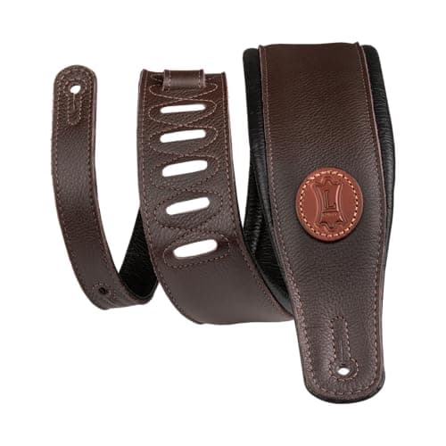 Levy's MSS2 Garment Leather XL Black Guitar Strap — Dark Brown
