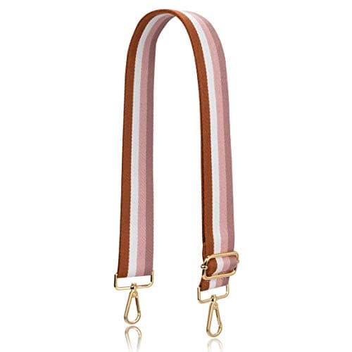 Allzedream Purse Strap Replacement Crossbody Handbag Stripe Wide Adjustable — Brown Pink