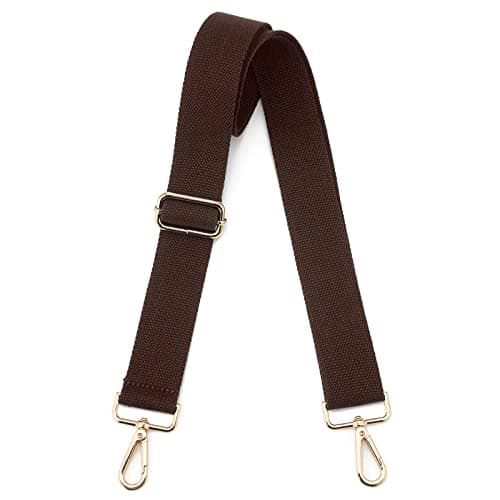 DOAPMLL Adjustable Gold Hardware Canvas Shoulder Strap for Women's Crossbody Purse — Brown