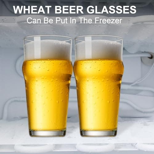 16 oz Beer Glasses Set of 2 for Men