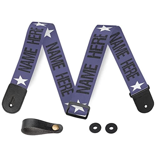 Custom Personalized American Flag Guitar Strap - Bass Electric Acoustic — White-8