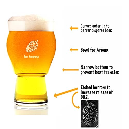 The Ultimate Beer Glass for Maximizing Flavor and Enjoyment - Exclusive Nucleated Hop Leaf Design